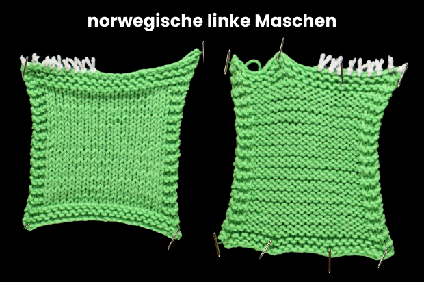 Maschenprobe "norwegische linke Masche"