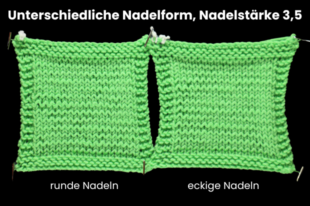 Vergleich runde Nadeln - eckige Nadeln