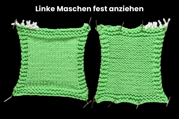 Maschenprobe "feste linke Maschen"