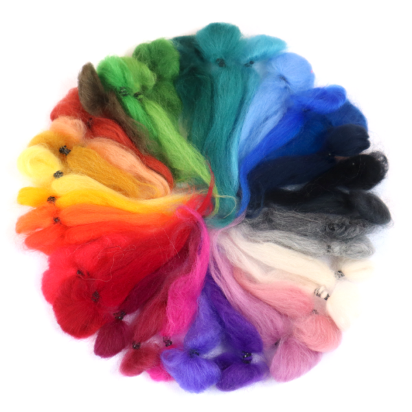 verschiedene Farben der Merinowolle