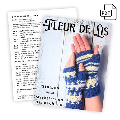 PDF Anleitung: Fleur de Lis - Stulpen