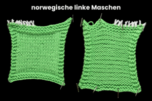 Maschenprobe "norwegische linke Masche"